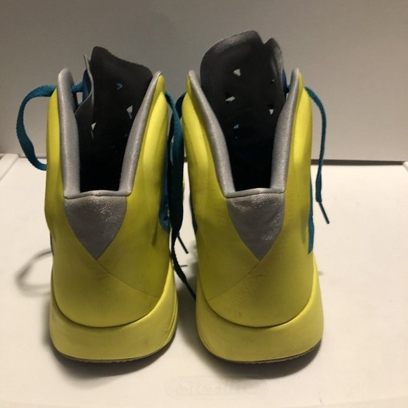 NIKE MEN 2013 VINTAGE HYPERDUNK/NESS ZOOM BASKETBALL SHOES TURQ/YELL/W Size 12.5 - Picture 4 of 10